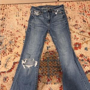 American Eagle Outfitters Blue Distressed Women Jeans